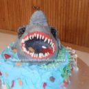 Homemade Scary Shark Birthday Cake