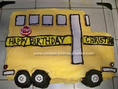 Homemade School Bus Sugar Cookie Birthday Cake