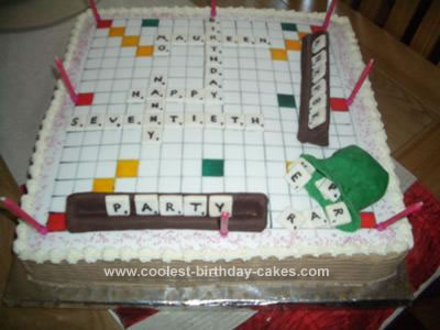 Homemade Scrabble Birthday Cake