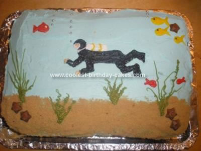 Homemade Scuba Diver Birthday Cake