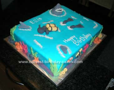 Homemade  Scuba Diving Birthday Cake Design