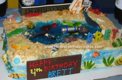Homemade Sea Life Theme Birthday Cake