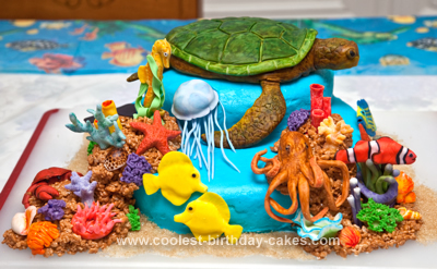 Homemade Sea Turtle Reef Cake