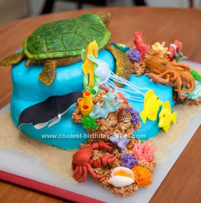 Homemade Sea Turtle Reef Cake