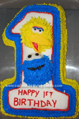 Homemade Sesame Street 1st Birthday Cake