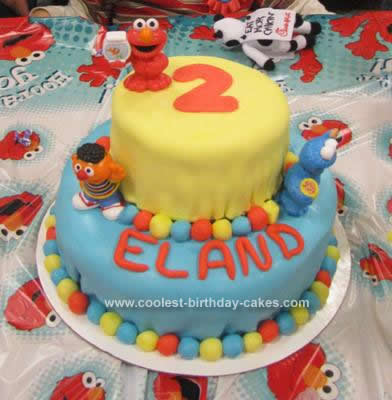 Homemade Sesame Street Birthday Cake