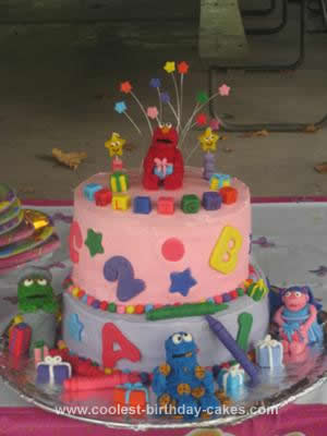 Homemade Sesame Street Birthday Cake Design