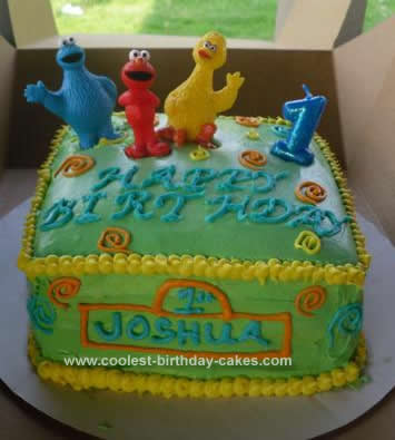 Homemade Sesame Street Birthday Cake Design