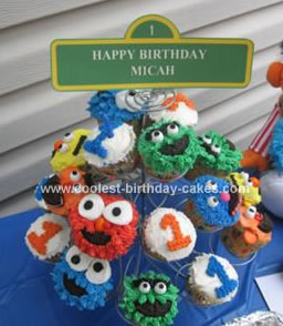 Homemade Sesame Street Birthday Cupcakes