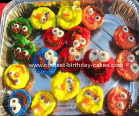 Homemade Sesame Street Cupcakes