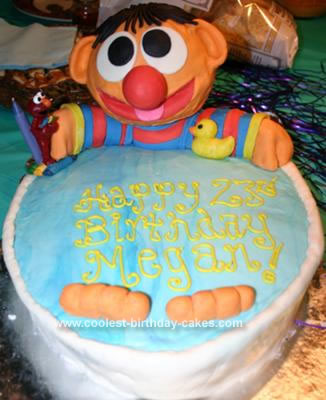Homemade Sesame Street Ernie Fondant Cake