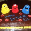 Homemade Sesame Street Kids Birthday Cake