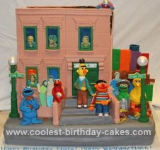 Sesame Street Neighborhood 3rd Birthday Cake