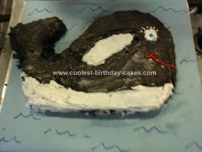 Homemade  Shamu Whale Cake