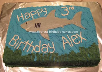 Homemade Shark Birthday Cake