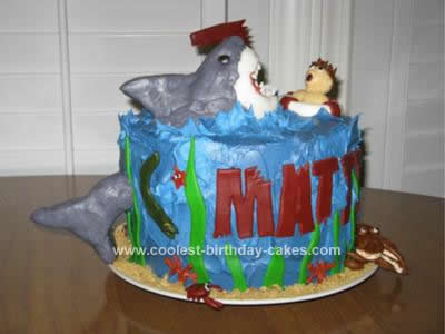 Homemade Shark Birthday Cake Idea