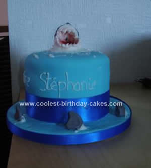 Homemade  Shark Picture Birthday Cake