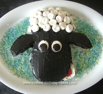 Homemade Shaun the Sheep Cake