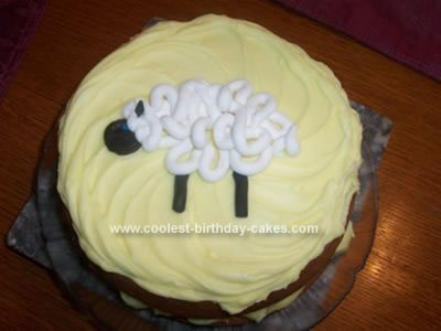 Homemade Sheep Birthday Cake
