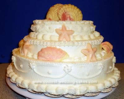 Homemade Shell Wedding Cake