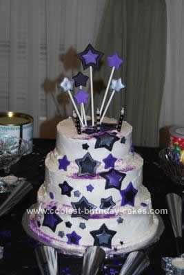 Homemade Shimmering Stars Birthday Cake