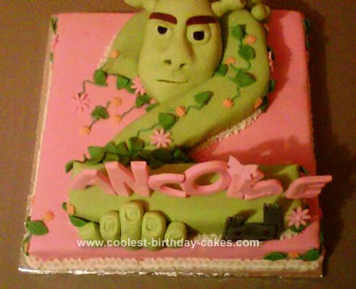 Homemade Shrek Birthday Cake