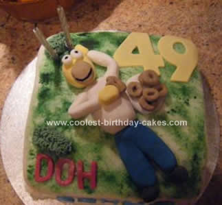 Homemade Simpson Birthday Cake
