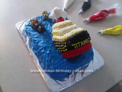 Homemade Sinking Titanic Cake