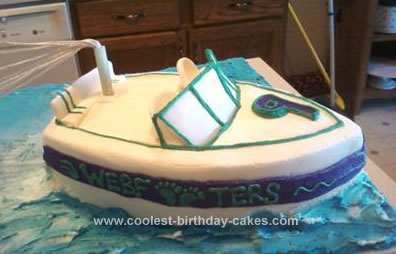 Homemade Ski Boat Cake
