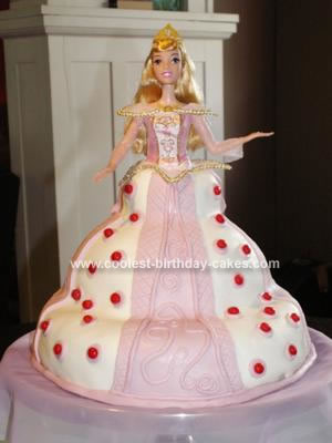 Homemade Sleeping Beauty Barbie Cake
