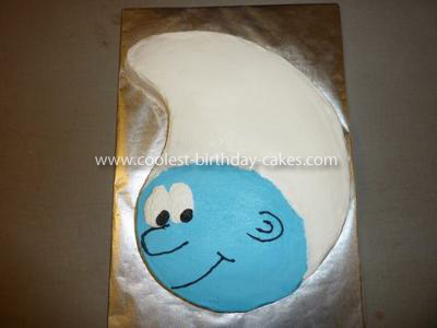 Homemade Smurf Birthday Cake