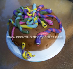 Homemade Snake Birthday Cake