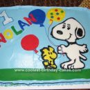 Snoopy and Woodstock Balloon Cake