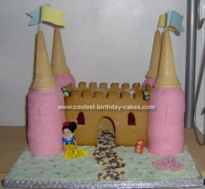 Homemade Snow White Castle Cake