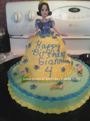 Homemade Snow White Doll Birthday Cake