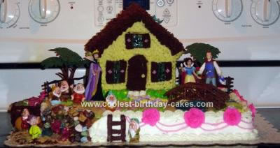Homemade Snow White Scene Birthday Cake