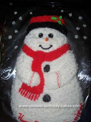 Homemade Snowman Brithday Cake