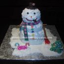 Homemade Snowman Cake