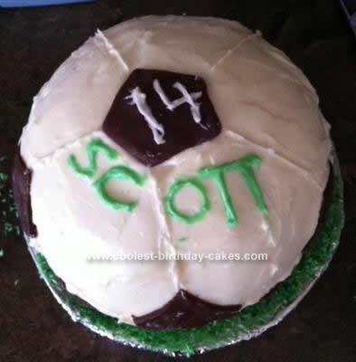 Homemade Soccer Ball 14th Birthday Cake