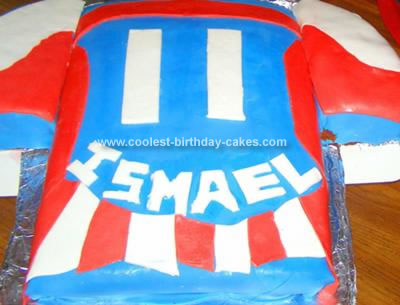 Homemade Soccer Jersey Birthday Cake