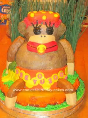Homemade Sock Monkey Baby Shower Cake