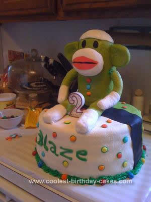Homemade Sock Monkey Birthday Cake