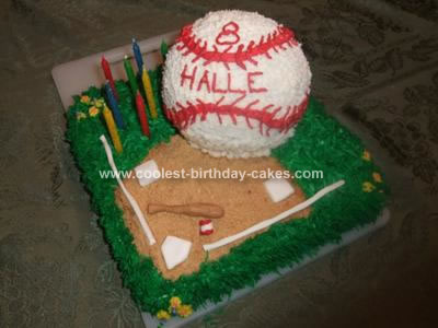 Homemade Softball Birthday Cake