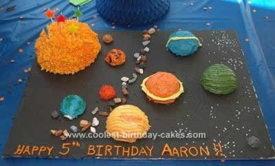 Homemade Solar System Birthday Cake