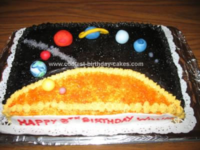 Homemade  Solar System Cake