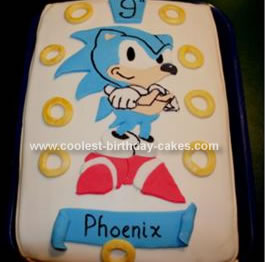 Homemade Sonic the Hedgehog Birthday Cake