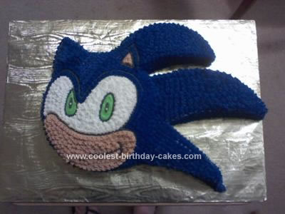 Homemade Sonic the Hedgehog Cake