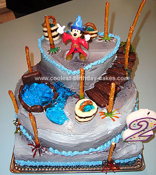 Homemade Sorcerer's Apprentice Mickey Mouse Cake