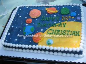 Homemade Space Birthday Cake