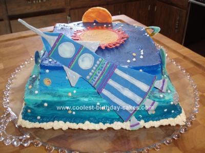 Homemade Space Theme Cake